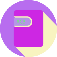 Ac3 File Icon Black Shadow With Rounded Corners In Circular png
