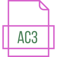 Ac3 File Icon Thick Outline Sharp Corners png
