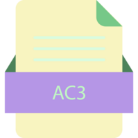 Ac3 File Icon With Color And Rounded Corners And Folded Doc png