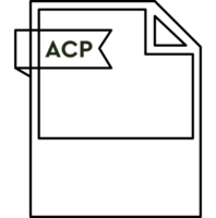 Acp File Format Icon Black Outline And Light Color Text png