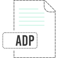 Adp File Format Icon Dashed Outline png