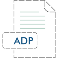 Adp File Format Icon Rounded Dashed Outline png