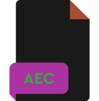 Aec File Extension Icon Crisp Corners Grey Colors png