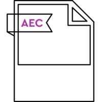 Aec File Format Icon Black Outline And Light Color Text png