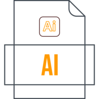 Ai File Icon Crisp Thick Outline Sharp Corners png