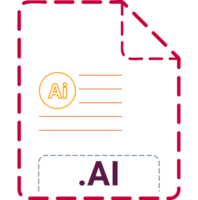Ai File Icon Monza Dashed Rounded Outline png