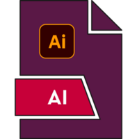 Ai File Format Icon In Shapes Outrageous Orange And Monza Colors png