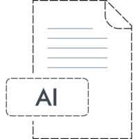 Ai File Format Icon Rounded Dashed Outline png