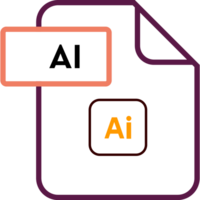 Ai File Format Icon Rounded Shapes Outline png