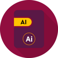 Ai File Icon Amber And Outrageous Orange Color In Circular Shape png