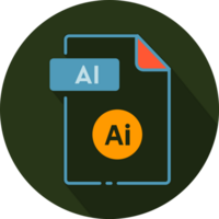 Ai File Format Minimal Icon With Circle Outside png