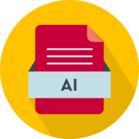 Ai File Icon With Outrageous Orange Color In Circular Shape png