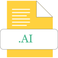 Ai File Extension Icon Fill With Minimal Colors png