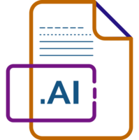 Ai File Extension Icon Little Dot And Color Fill png