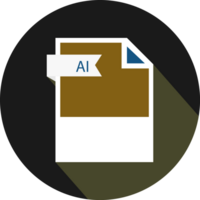 Ai File Format Icon And Black Shadow Circular Shape png
