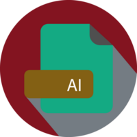 Ai File Extension Icon With Black Shadow Circular Icon png