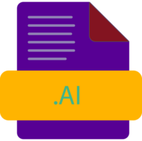Ai File Extention Icon Old Minimal Color Fill png