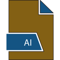 Ai File Format Icon In Shapes 2 Colors And Side Contour png