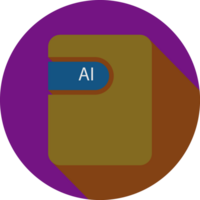 Ai File Icon Black Shadow With Rounded Corners In Circular Shape png