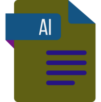 Ai File Icon With Dark Ciolor And Folded Doc png