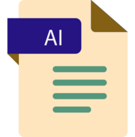 Ai File Icon With Folded Style Document png
