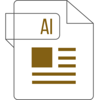 Ai Icon Inside Transparent Outline And Sharp Corners png