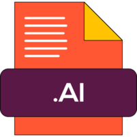 Ai File Extension Icon Outrageous Orange Fill V1 png