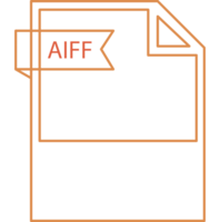 Aiff File Format Icon Black Outline And Light Color Text png