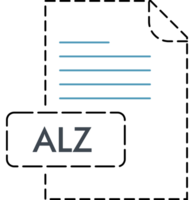 Alz File Format Icon Rounded Dashed Outline png