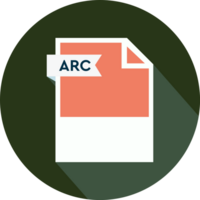 Arc File Format Icon Light Colors Circular Shape png