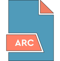 Arc File Format Icon In Shapes Orange And White Colors png