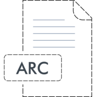 Arc File Format Icon Rounded Dashed Outline png