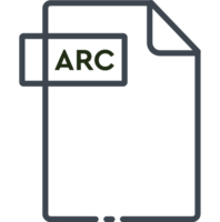 Arc File Format Minimal Icon With Black Outline png