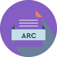 Arc File Icon With Purple Color In Circular Shape png