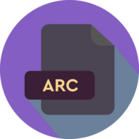 Arc File Extension Icon Purple And Yellow Color Circular Icon png