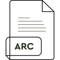 Arc File Extension Icon Crisp Corners Thick Outline png