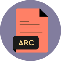 Arc File Extension Icon Purple And Light Color Crisp Corners Circular Shape png