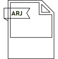 Arj File Format Icon Black Outline And Light Color Text png