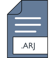Arj File Format Icon Rounded Dashed Outline png