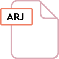 Arj File Format Icon Rounded Shapes Outline png