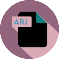 Arj File Format Icon Rounded Shapes With Circle Outside png