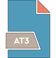 At3 File Format Icon In Shapes Orange And White Colors png