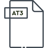At3 File Format Minimal Icon With Black Outline png