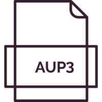 Aup3 File Icon Thick Outline Rounded Corners png