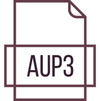 Aup3 File Icon Thick Outline Sharp Corners png