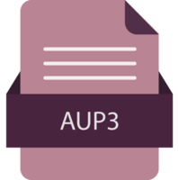 Aup3 File Icon With Color And Rounded Corners And Folded Doc png