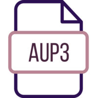 Aup3 File Icon With Bold Outline png
