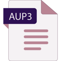Aup3 File Icon With Folded Style Document png