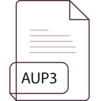 Aup3 File Extension Icon Black Color Crisp Corners Circular Shape png