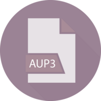 Aup3 File Format Icon In Shapes And Circular Shape Outside png